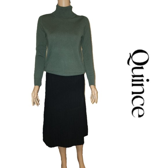 Quince Dresses & Skirts - Quince Mongolian Cashmere Midi Skirt NWOT Black Small
